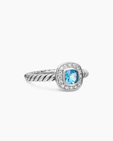 Albion® Teen Ring in Sterling Silver with Blue Topaz and Diamonds, 4mm